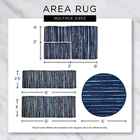 French Blue Recycled Cotton Accent Rug, 2x3