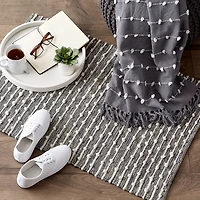 Gray Recycled Cotton Accent Rug, 2x3