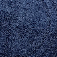 Round French Blue Crochet Bath Mat, 28 in.