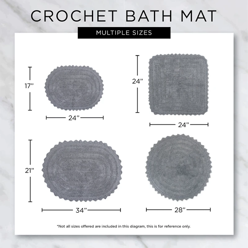 Round French Blue Crochet Bath Mat, 28 in.