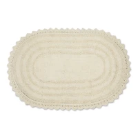 Oval Classic Ivory Crochet Bath Mat
