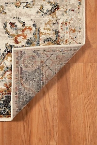 Beige and Gold Medallion Area Rug, 5x7