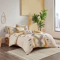 Yellow and Gray 3-pc. Full/Queen Comforter Set