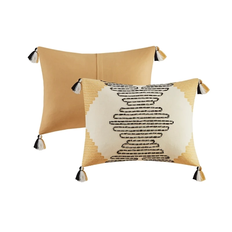 Yellow and Gray 3-pc. Full/Queen Comforter Set