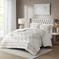 Cream Medallion California King Comforter Set