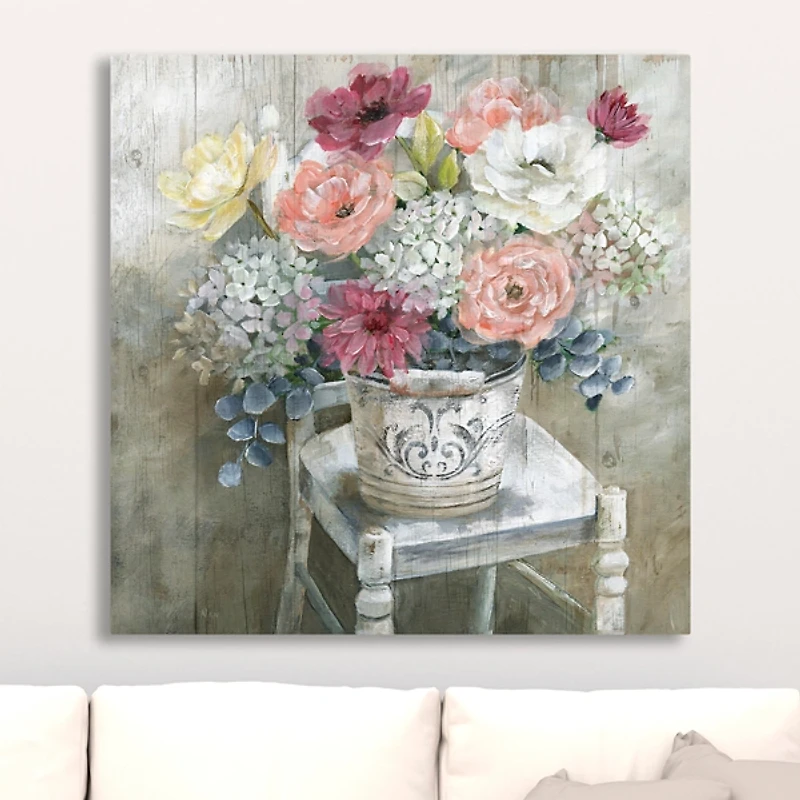 Quaint Bouquet Giclee Canvas Art Print, 30x30 in.