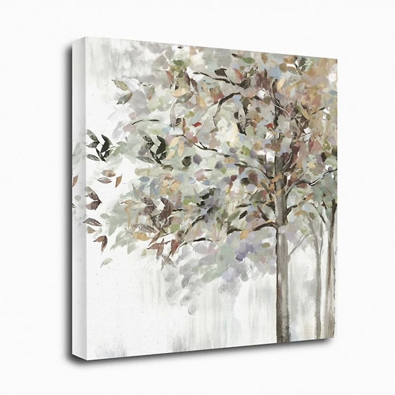 Autumn Leaves Neutral Giclee Canvas Art, 30x30 in.
