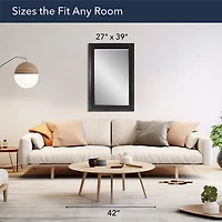 Black Two Step Beveled Frame Vanity Mirror