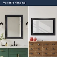 Black Two Step Beveled Frame Vanity Mirror
