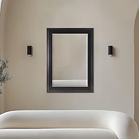 Black Two Step Beveled Frame Vanity Mirror