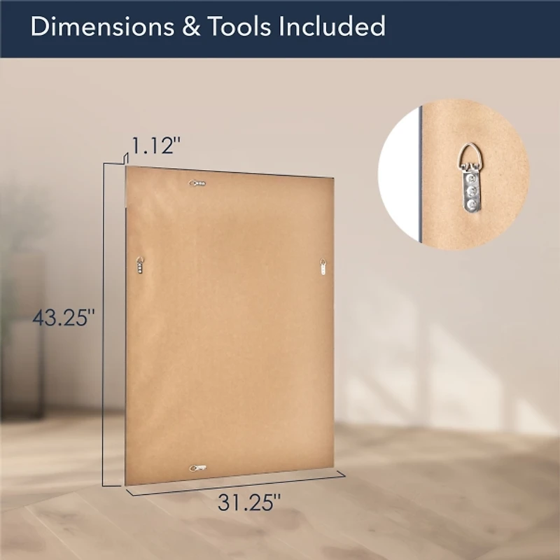 Black Two Step Beveled Frame Vanity Mirror