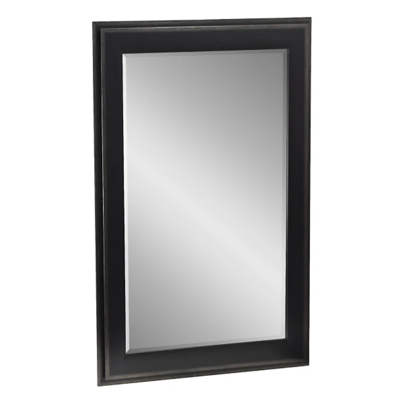 Black Two Step Beveled Frame Vanity Mirror