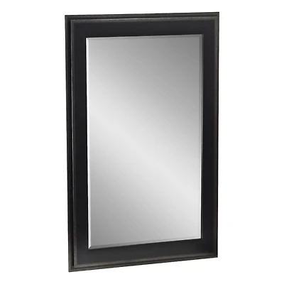 Black Two Step Beveled Frame Vanity Mirror