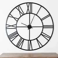 Black Metal Open Face Aiden Wall Clock