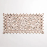 Cream Carved Wooden Wall Plaque