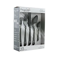 Black Stainless Steel Gibbous 20-pc. Flatware Set