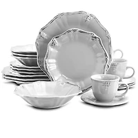White Distressed Floral 20-pc. Dinnerware Set