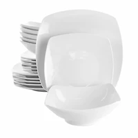 White Porcelain Square 18-pc. Dinnerware Set