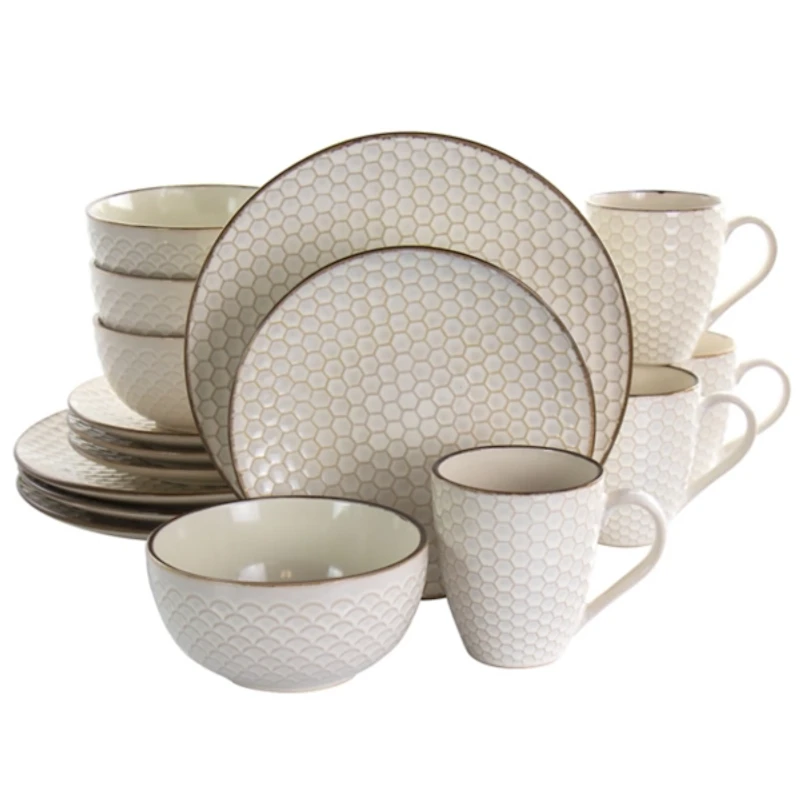 Ivory Stoneware Texture 16-pc. Dinnerware Set