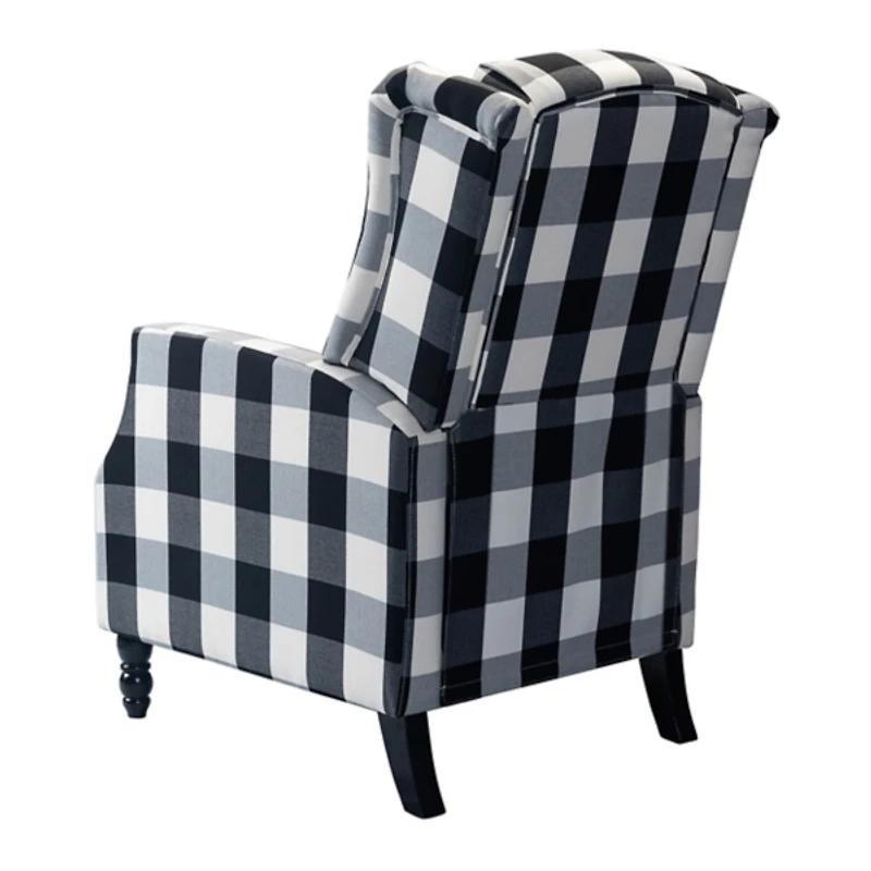 Black and White Buffalo Check Recliner