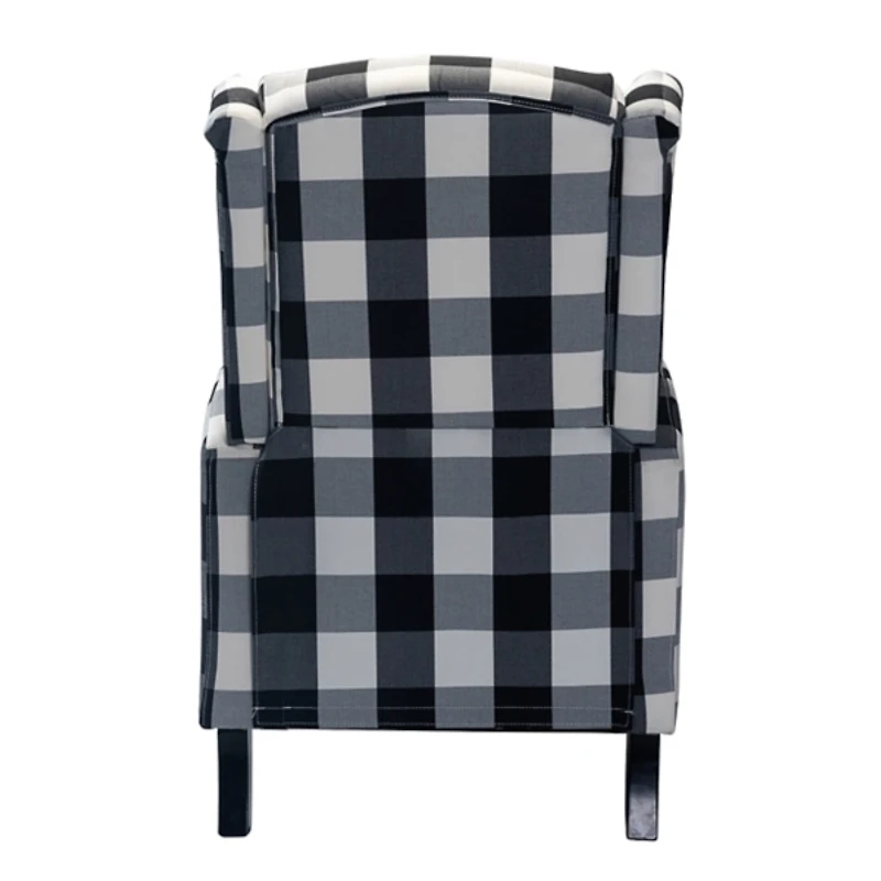 Black and White Buffalo Check Recliner