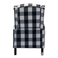 Black and White Buffalo Check Recliner