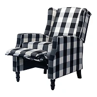Black and White Buffalo Check Recliner