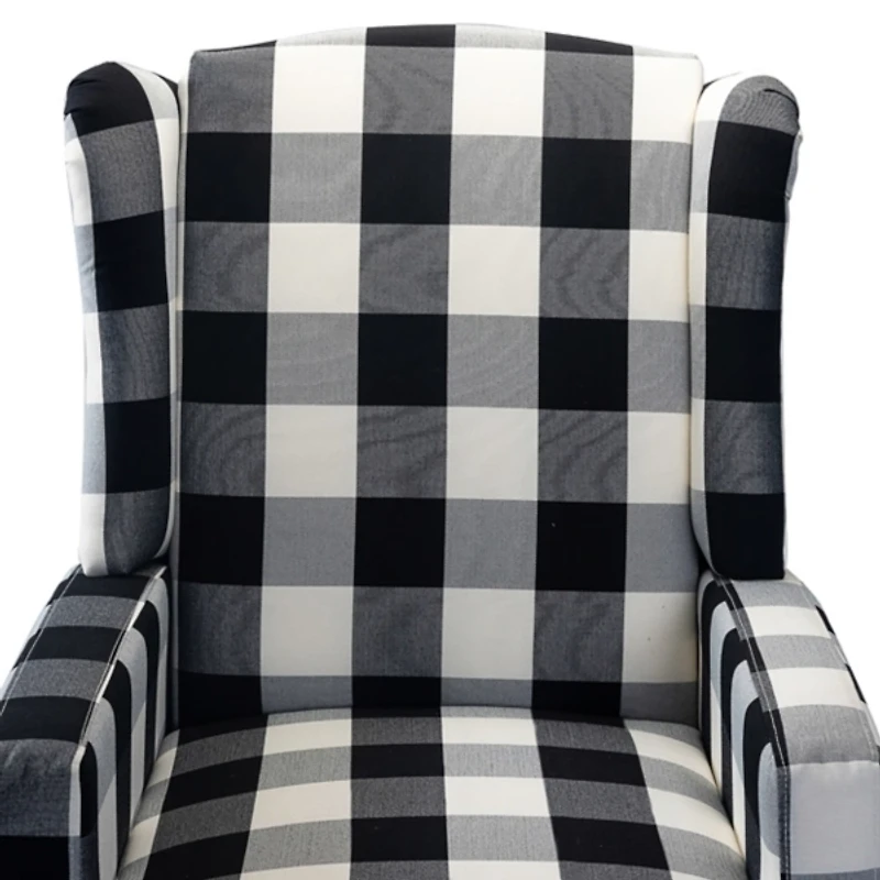 Black and White Buffalo Check Recliner