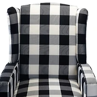 Black and White Buffalo Check Recliner