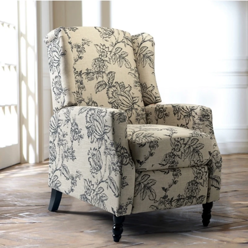 Indigo Jacquard Upholstered Recliner Accent Chair