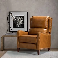 Full-Grain Leather Recliner Accent Chair