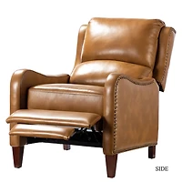 Full-Grain Leather Recliner Accent Chair