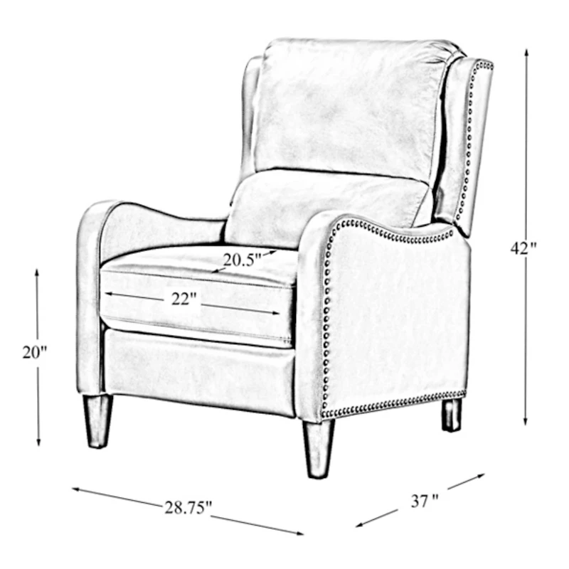 Full-Grain Leather Recliner Accent Chair