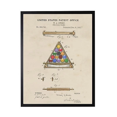 Watercolor Pool Ball Frame Framed Art Print