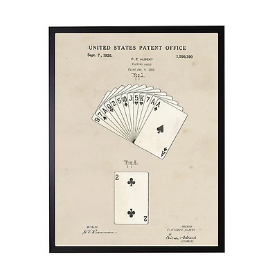 Watercolor Playing Cards Framed Art Print