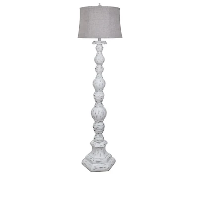 Distressed White Floor Lamp