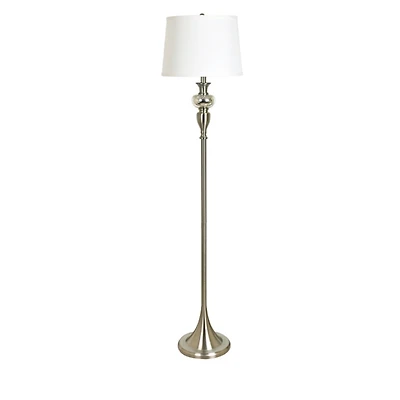 Brushed Steel Fluted Floor Lamp