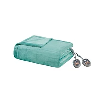 Green Twin Ultra Soft Plush Heated Blanket