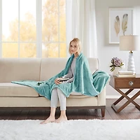 Light Green Ultra Soft Plush Heated Throw