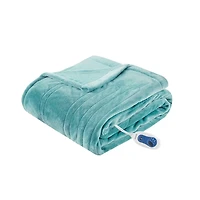 Light Green Ultra Soft Plush Heated Throw