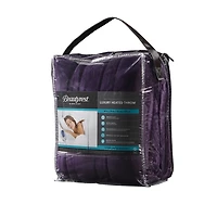 Purple Ultra Soft Plush Heated Throw