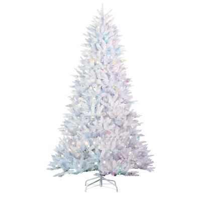 7.5 ft. Lit Color-Changing White Christmas Tree