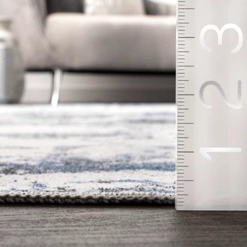 Gray Modern Abstract Washable Runner