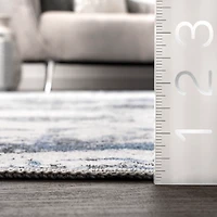 Gray Modern Abstract Washable Runner