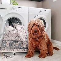 Gray Modern Abstract Washable Runner