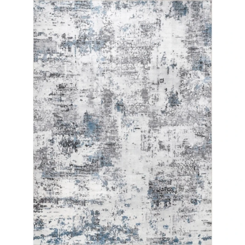 Gray Modern Abstract Washable Runner