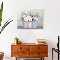 Floral Mason Jars Hop Canvas Art Print