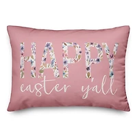 Pink Happy Easter Y'all Pillow