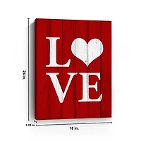Red Heart Love Canvas Art Print