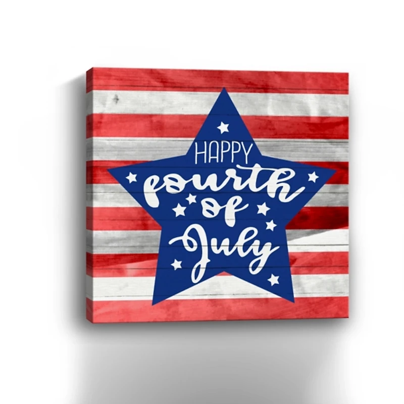 Happy Fourth Star Canvas Art Print